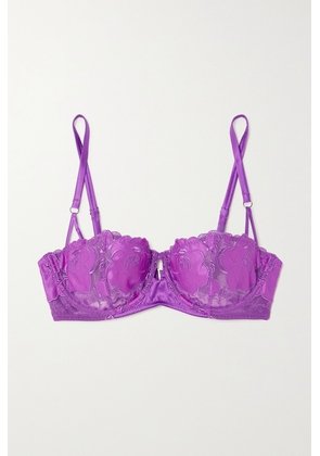 FLEUR DU MAL Lace-trimmed tulle underwired soft-cup bra
