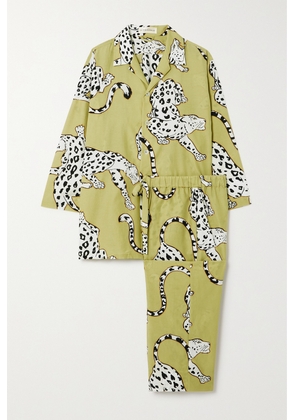 Olivia von Halle - Casablanca Printed Silk Crepe De Chine Pajamas - Green - x small,small,medium,large,x large
