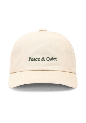 Museum of Peace and Quiet Classic Wordmark Dad Hat in Cream.