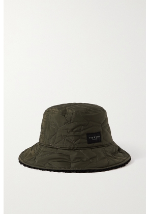 rag & bone - Addison Reversible Quilted Recycled Shell And Fleece Bucket Hat - Black - One size