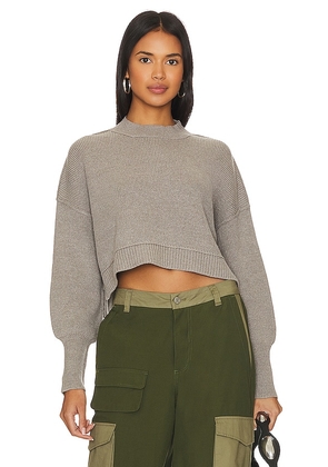 Free People Easy Street Crop Pullover in Grey. Size M, S, XL, XS.