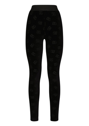 Dolce & Gabbana logo-print cotton leggings - Black