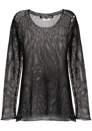 Junya Watanabe distressed-effect open-knit jumper - Black