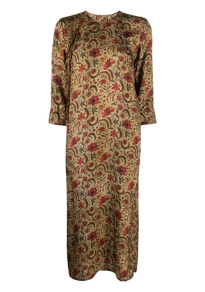 Uma Wang floral-print midi dress - Neutrals