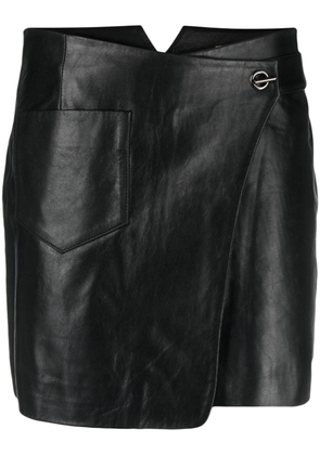 Ba&Sh wrap leather miniskirt - Black