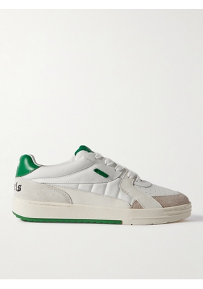 Palm Angels - Palm University Suede-Trimmed Leather Sneakers - Men - White - EU 40