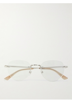 Montblanc - Round-Frame Silver-Tone Titanium and Acetate Optical Glasses - Men - Silver