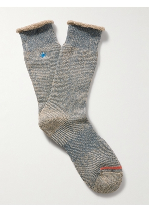Anonymous Ism - GOHEMP Embroidered Ribbed Hemp-Blend Socks - Men - Gray - M