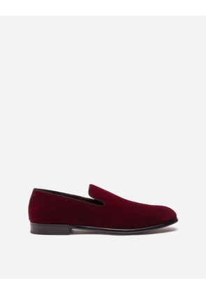 Dolce & Gabbana Velvet Slippers - Man Loafers And Moccasins Burgundy 40