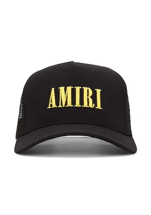 Amiri Core Logo Trucker Hat in Black - Black. Size all.