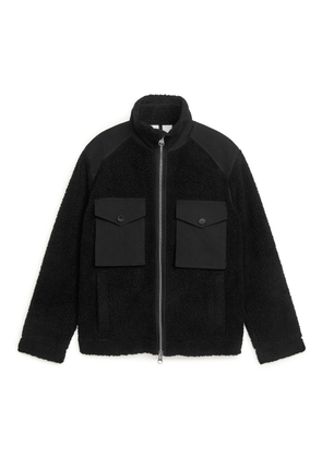 Wool and Circulose Pile Jacket - Black