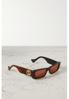 Gucci Eyewear - Rectangular-frame Tortoiseshell Acetate Sunglasses - One size