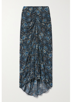 Veronica Beard - Limani Ruched Floral-print Georgette Maxi Skirt - Blue - US0,US2,US4,US6,US8,US10,US12