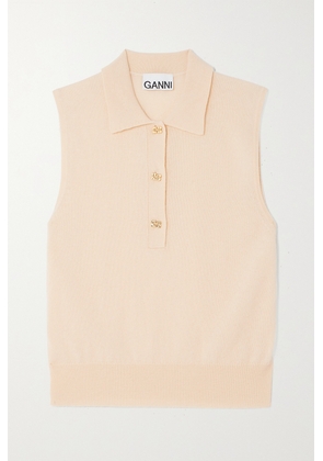 GANNI - Button-embellished Merino Wool And Cashmere-blend Vest - Cream - x small,small,medium,large,x large