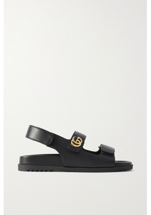 Gucci - Moritz Logo-embellished Leather Slingback Sandals - Black - IT36,IT36.5,IT37,IT37.5,IT38,IT38.5,IT39,IT39.5,IT40,IT40.5,IT41