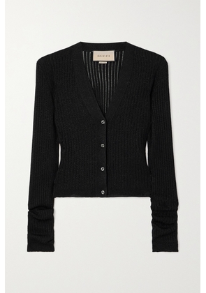 Gucci - Metallic Ribbed-knit Cardigan - Black - XS,S,M,L,XL