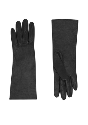 Saint Laurent Lambskin-Silk Mid-Forearm Gloves