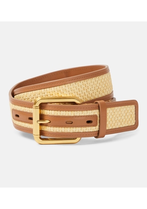 Zimmermann 30mm raffia and leather belt