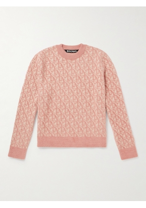 Palm Angels - Monogrammed Textured Jacquard-Knit Sweater - Men - Pink - M
