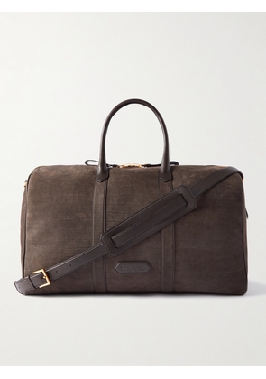 TOM FORD - Croc-Effect Nubuck and Full-Grain Leather Holdall - Men - Brown