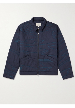 Folk - Quilted Embroidered Padded Cotton Blouson Jacket - Men - Blue - 1
