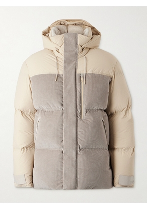 Zegna - Panelled Quilted Cotton-Blend Corduroy Down Ski Jacket - Men - Neutrals - S