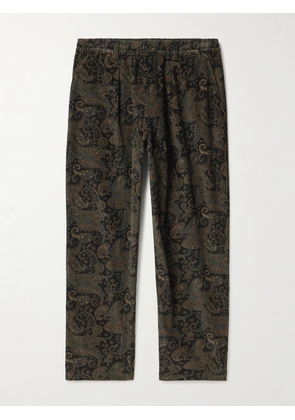 Universal Works - Tapered Paisley-Print Cotton-Corduroy Drawstring Trousers - Men - Brown - UK/US 30