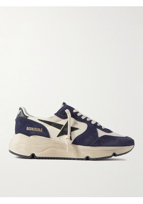 Golden Goose - Running Sole Distressed Leather, Suede and Mesh Sneakers - Men - Blue - EU 41
