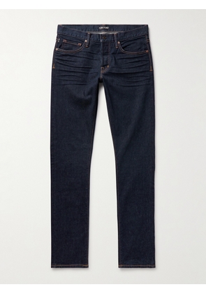 logo-patch mid-rise slim-fit jeans