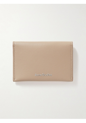 Acne Studios - Logo-Print Leather Bifold Wallet - Men - Neutrals
