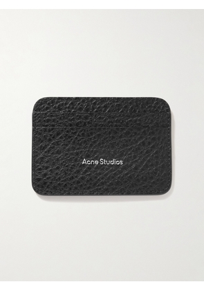 Acne Studios - Logo-Print Full-Grain Leather Cardholder - Men - Black