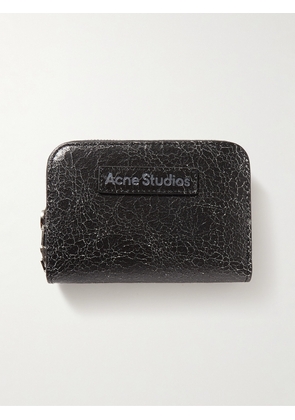 Acne Studios - Cracked-Leather Zip-Around Wallet - Men - Black