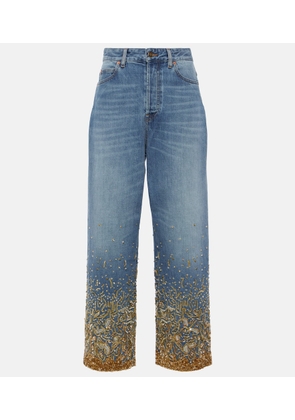 Valentino Beaded wide-leg jeans