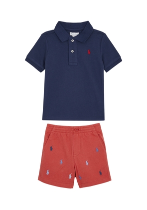 Polo Ralph Lauren Kids Piqué Cotton Polo Shirt and Shorts set (3-24 Months) - Multicoloured - 18 Months