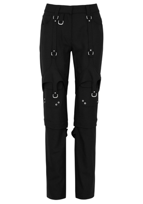 Off-white Strap-embellished Twill Cargo Trousers - Black - 10