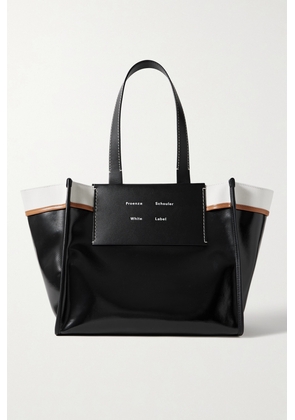 Proenza Schouler White Label - Large Morris Leather And Cotton-trimmed Coated-canvas Tote - Black - One size