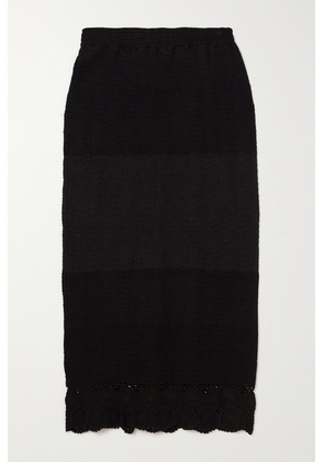 Faithfull - + Net Sustain Lula Crocheted Cotton Midi Skirt - Black - XS/S,S/M,L/XL