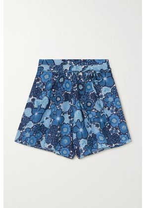Faithfull - + Net Sustain Felia Rope-trimmed Floral-print Linen Shorts - Blue - x small,small,medium,large,x large,xx large