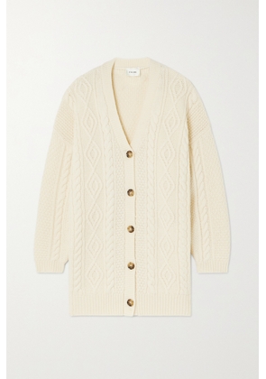 FRAME - Oversized Cable-knit Merino Wool Cardigan - Cream - xx small,x small,small,medium,large,x large