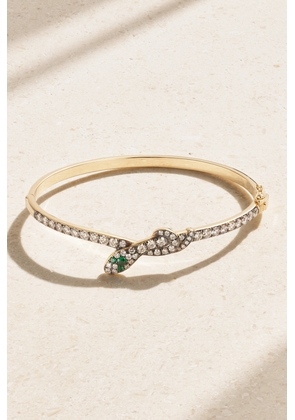 Ileana Makri - Knotty Snake 18-karat Gold, Diamond And Emerald Bracelet - One size