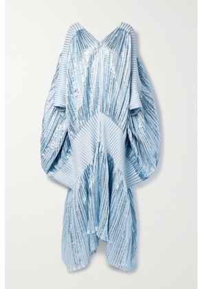 Dima Ayad - Striped Metallic Voile And Stretch-knit Kaftan - Blue - One size