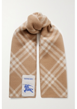 Burberry - Checked Wool Scarf - Neutrals - One size
