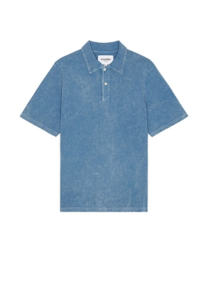 Corridor Washed Short Sleeve Polo in Blue. Size S.