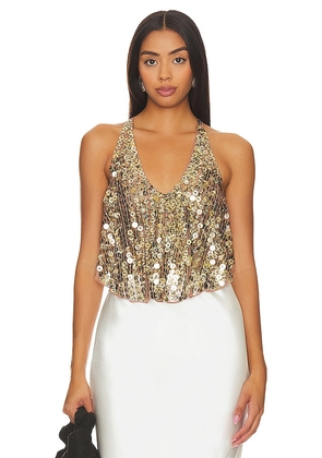Free People All That Glitters Tank in Metallic Gold. Size M, S, XS.