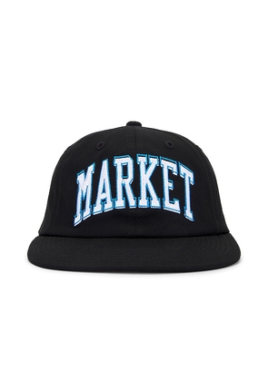 Market Offset Arc 6 Panel Hat in Black.
