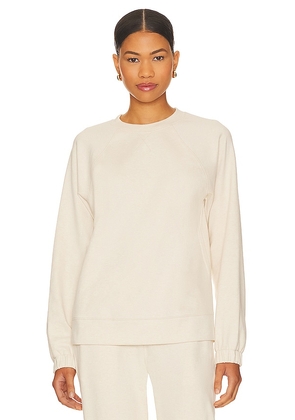 eberjey Luxe Long Sweatshirt in Cream. Size M, XL, XS.