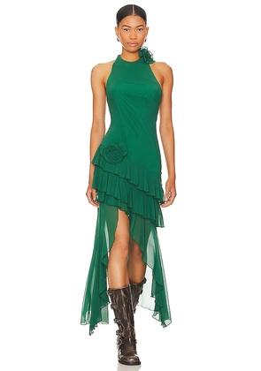 MAJORELLE Val Gown in Green. Size L, S.
