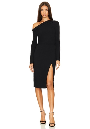 Theory Asym Off Shoulder Dress in Black. Size 00, 2, 4, 6, 8.