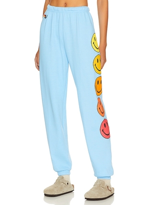 Aviator Nation Smiley Sunset Sweatpant in Baby Blue. Size S.