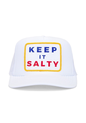Friday Feelin Keep It Salty Hat in White.